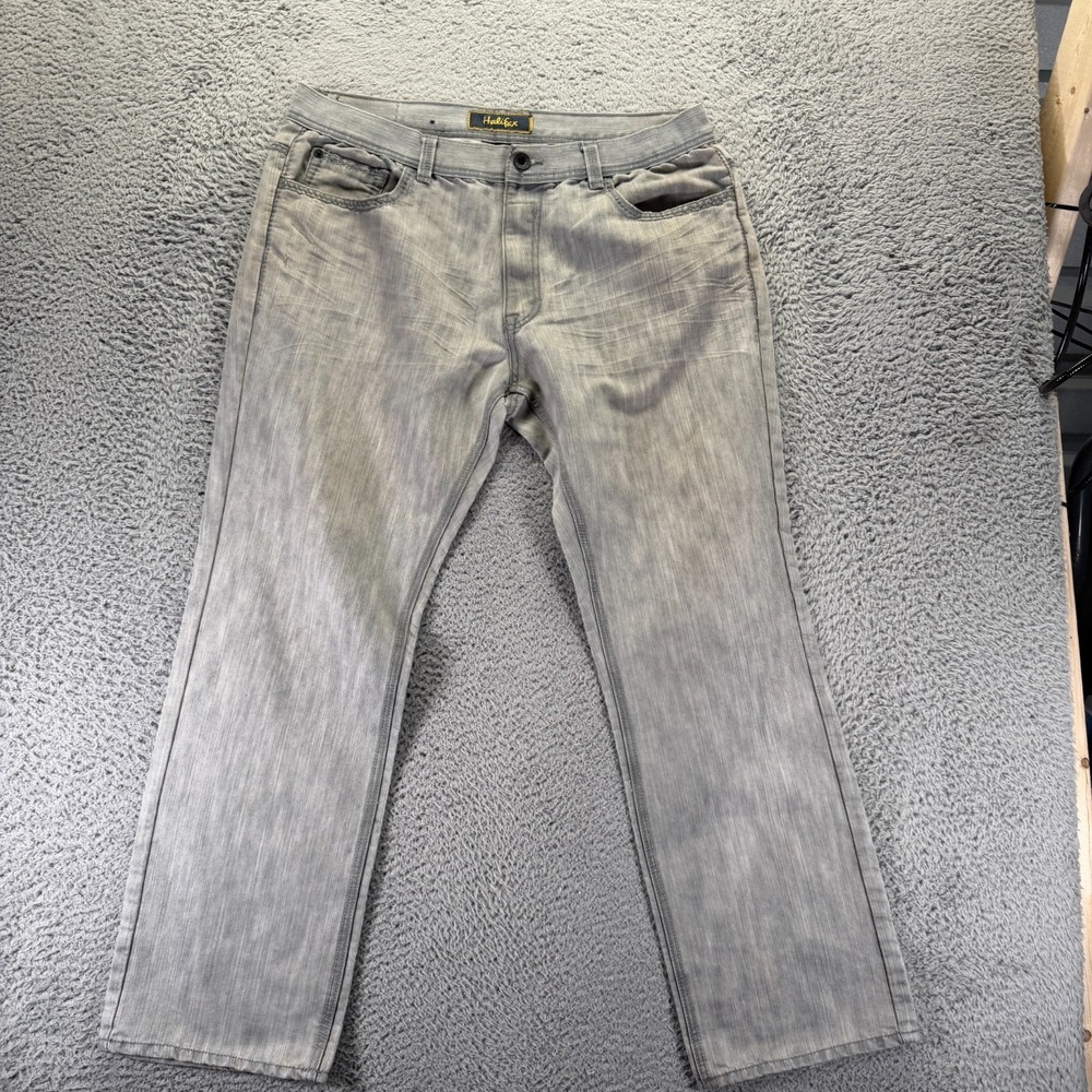 Vintage Halifax Jeans Mens 38x32 Gray Cotton Denim Straight Leg Workwear Baggy